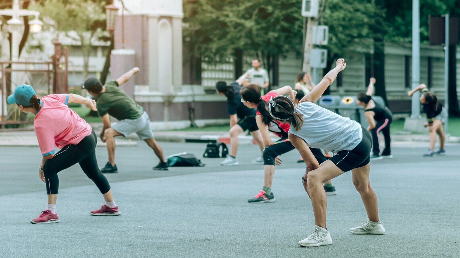 Stretching range of motion and aerobic exercise all slow