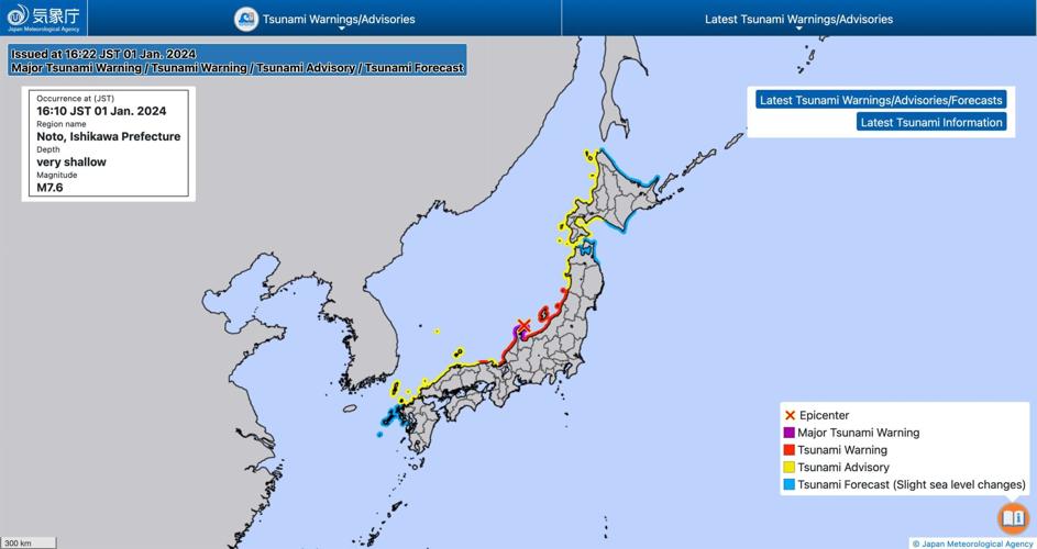 Massive earthquake hits western Japan, triggering tsunami warnings