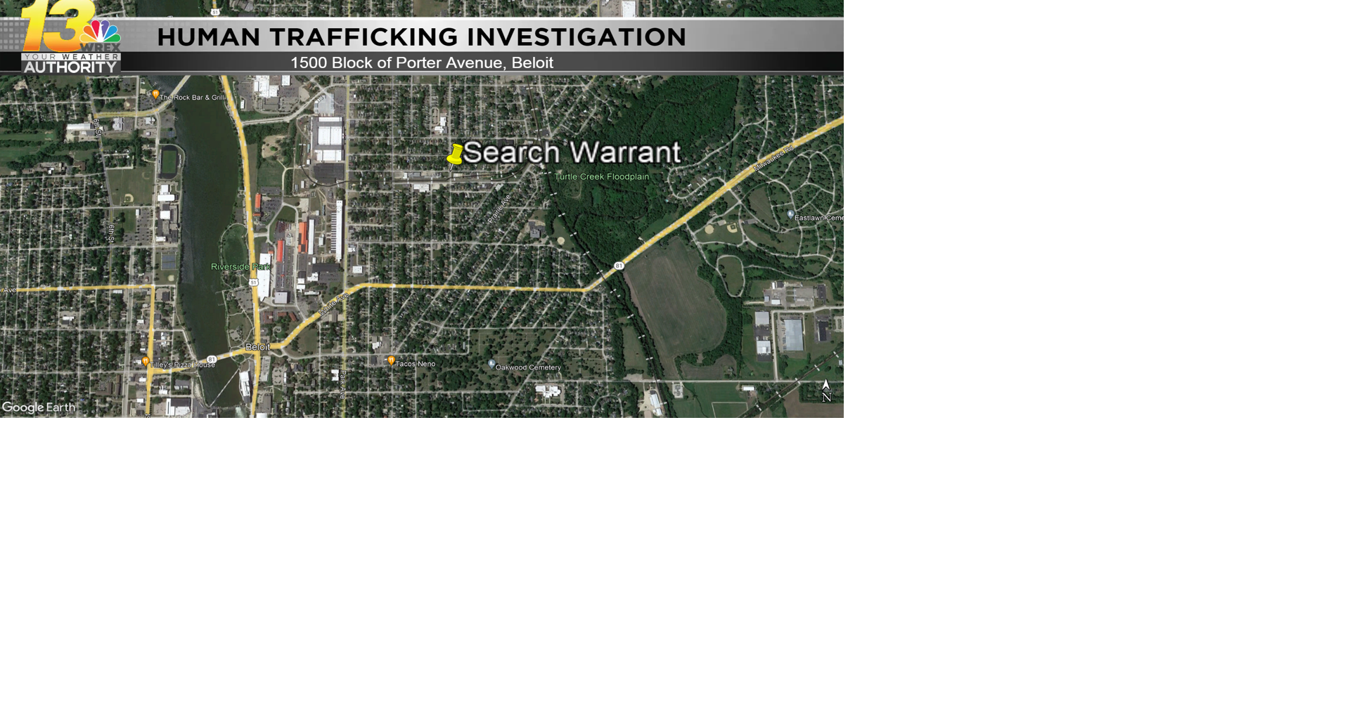 Map 1500 Block of Porter Avenue, Beloit