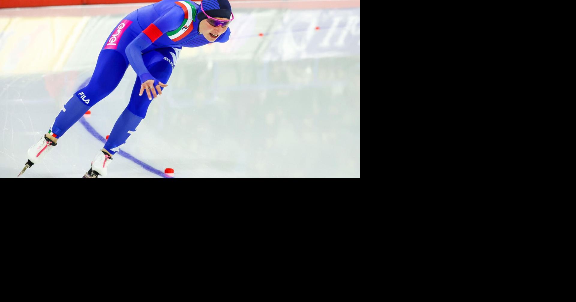 Italian Francesca Lollobrigida smashes Olympic record, takes 3000m gold at Olympic speed skating opener