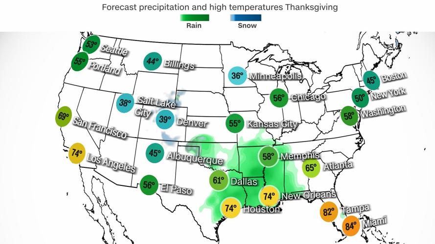 Thanksgiving travel trouble could be ahead as an intensifying storm brings rain to the South and East