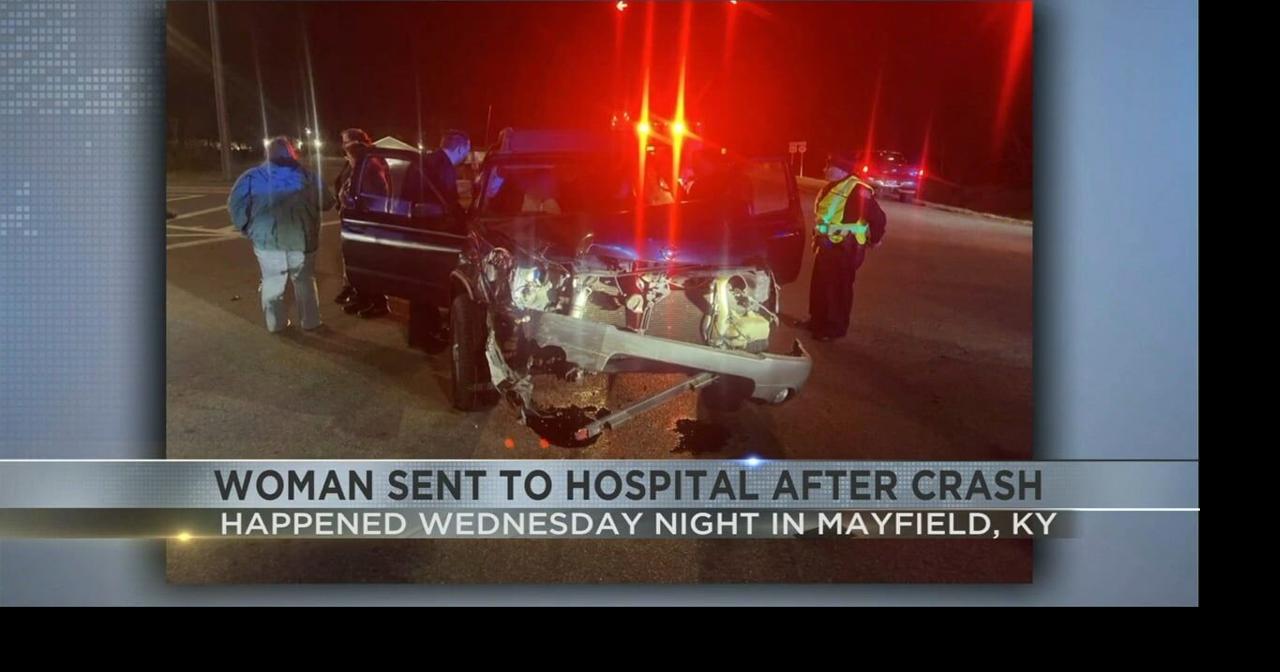 Woman sent to hospital after crash in Mayfield Video