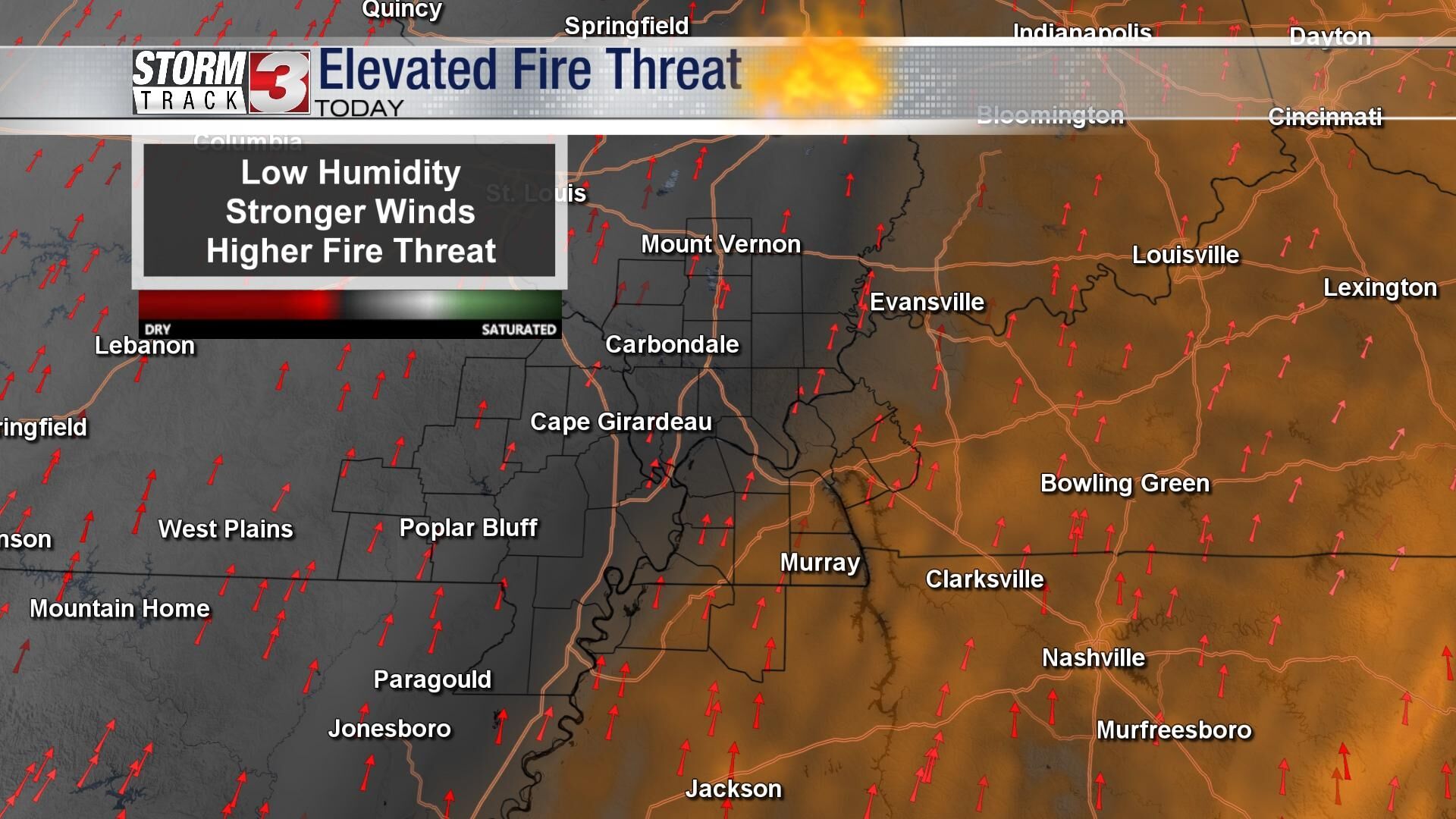 High Fire Threat Tuesday, But Rain On The Way | Weather Now | Wsiltv.com