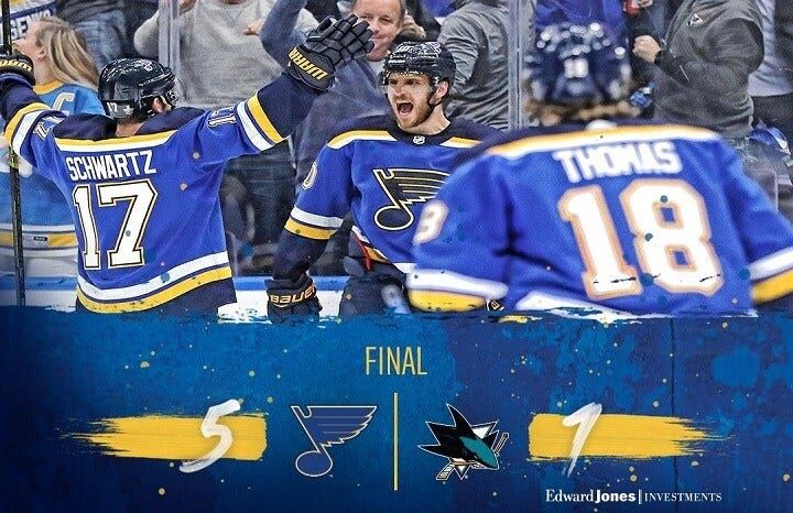 Blues defeat the Sharks, advance to Stanley Cup Final - St. Louis