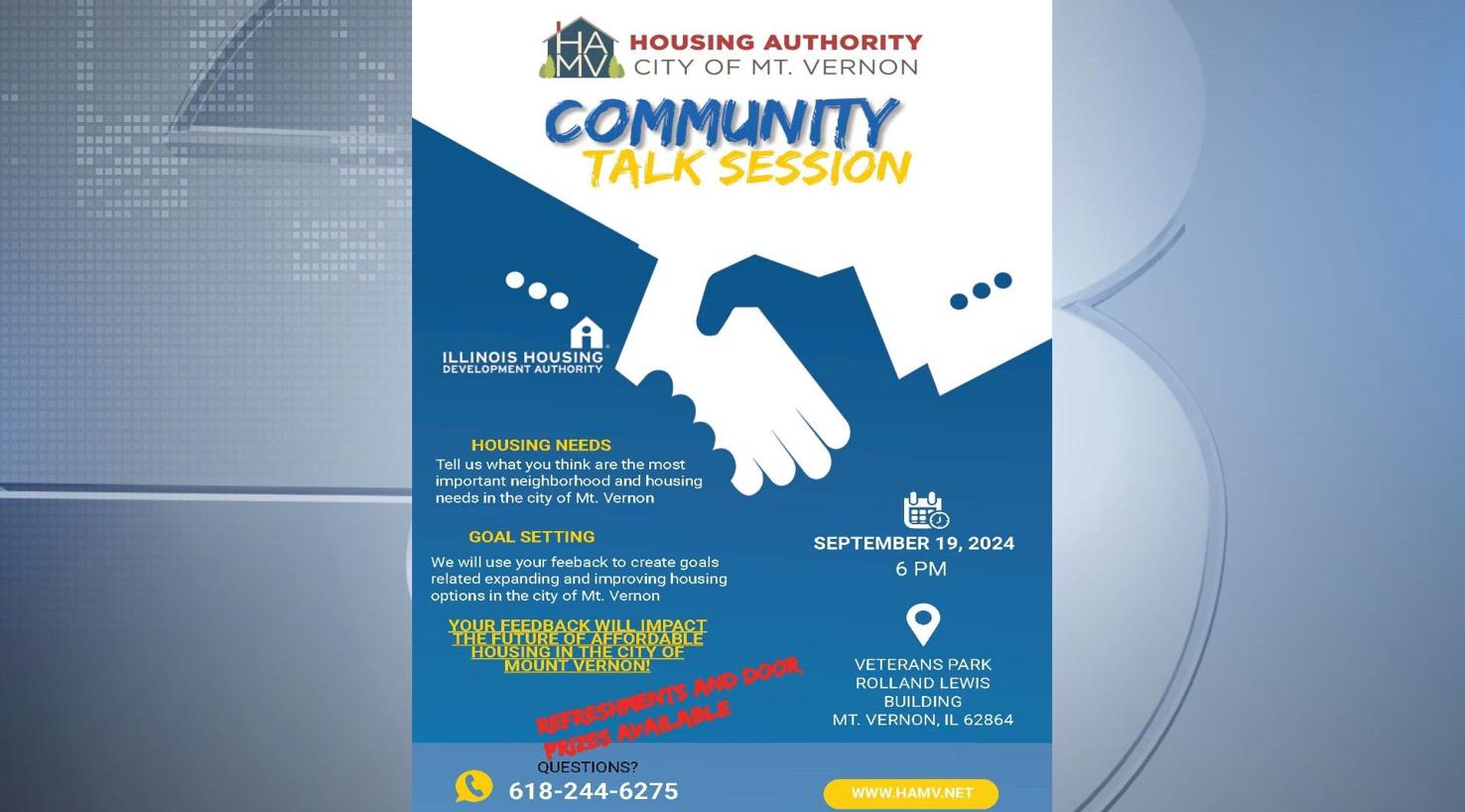 Mt. Vernon Housing Authority to Host Community Talk Session Illinois