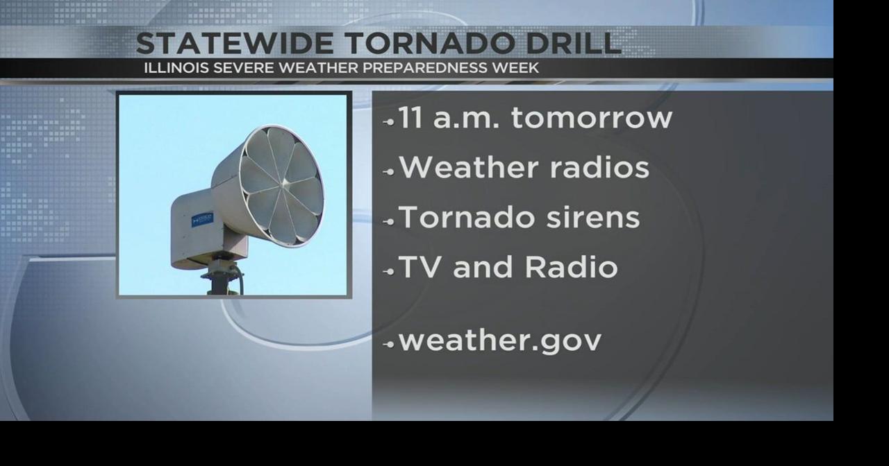 Statewide Tornado Drill Take Place at 11 a.m. on Wednesday in Illinois