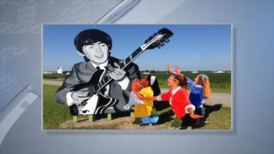 John Cerney's "George Comes to Benton" artwork near Benton, IL