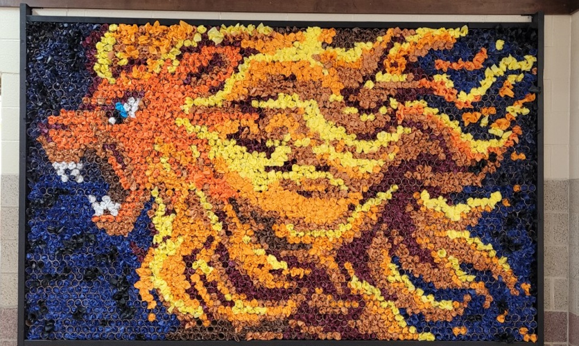 lion mural at carterville high school web