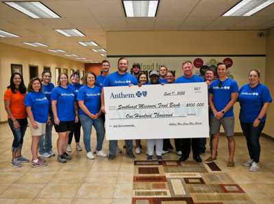 Anthem Presents $100,000 to SEMO Food Bank, Helps Kick Off Hunger Action Month