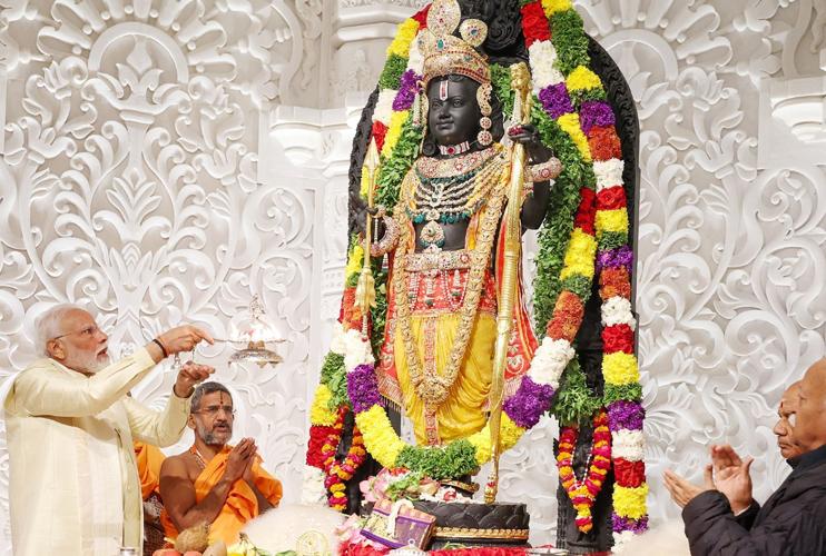 Photos: India’s divisive new temple saw half a million visitors on its first day open to the public