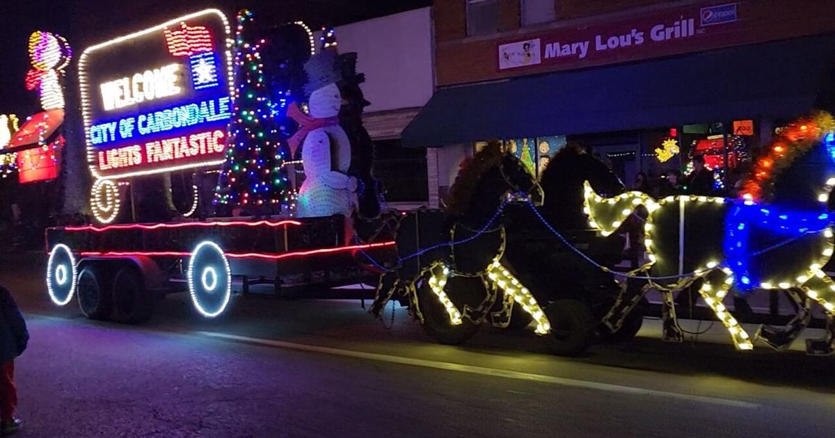 Hundreds line downtown Carbondale for the "Lights Fantastic Parade