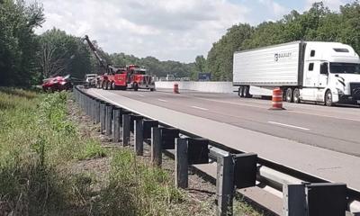 Truck overturned