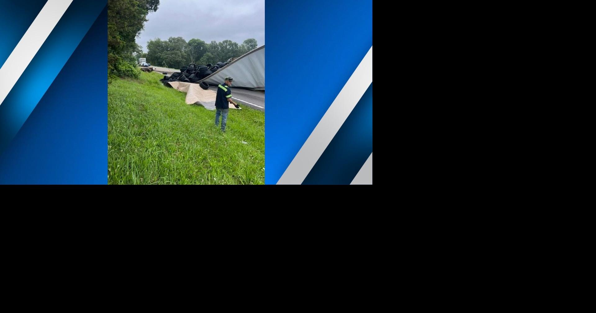 Semi hauling tires overturns in Crittenden County