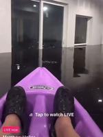 Man travels through home using kayak during Hurricane Helene #shorts