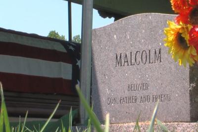 Sgt. Howard Malcolm casket, brother's headstone, 7.11.23