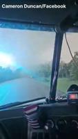 VIDEO: Tornado crosses road in Mt. Vernon, IN, damages power lines and trees #shorts