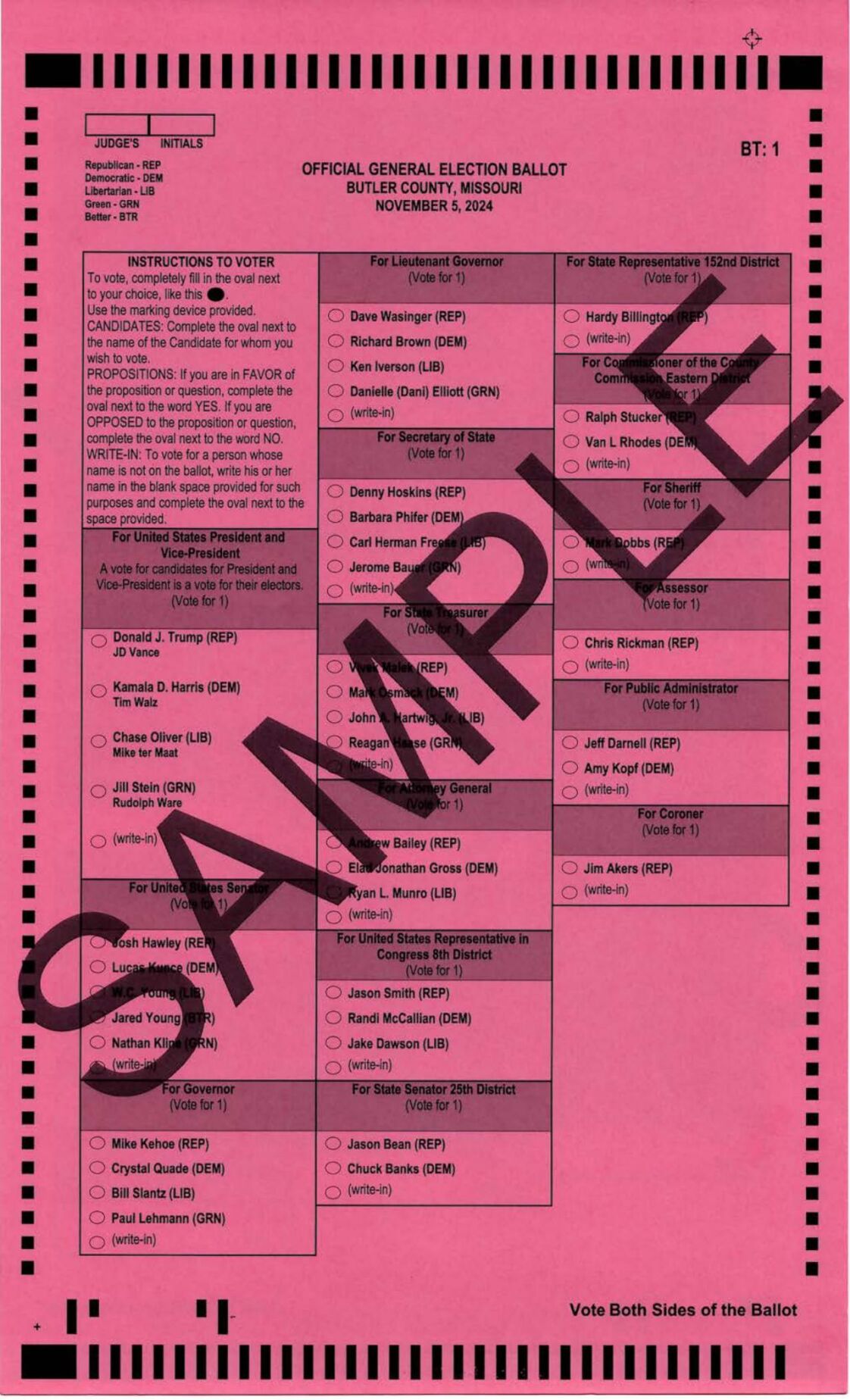 Missouri Sample Ballots for November 5, 2025 Your Voice, Your Vote