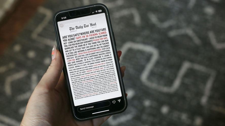 UNC student newspaper front page displays community’s texts during school shooting and lockdown
