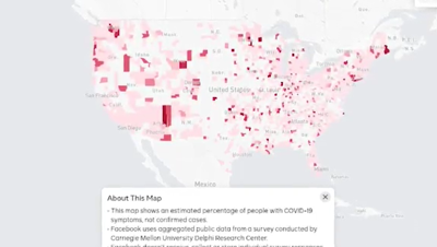 Facebook coronavirus map