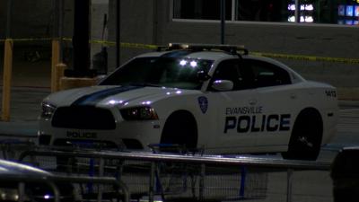 EPD cruiser at the Walmart on Evansville's west side during an active shooting incident
