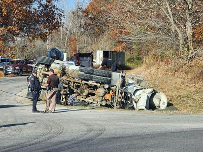 Truck overturned