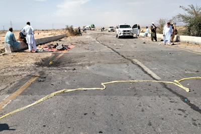 Suspected suicide attack kills at least nine police officers in southwestern Pakistan