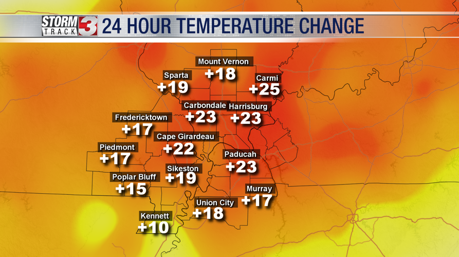 24 hour temperature change