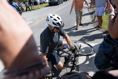Biden is 'fine' after falling off his bike in Delaware, White House says