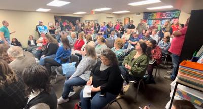Large gathering attends Tuesday's Metropolis Library Board meeting 1