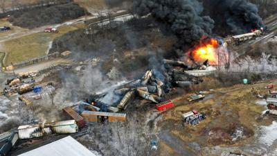 NTSB says videos of Ohio train derailment include one showing wheel bearing in 'final stage of overheat failure'