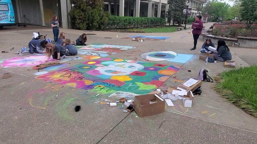 More than 350 students take part in Chalkalypse on SIU's campus 1