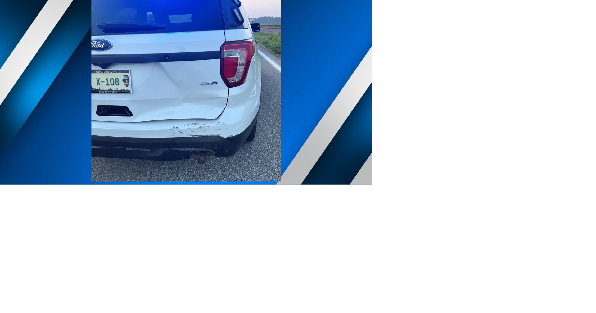 Illinois trooper's car hit in Saline County crash; driver cited, ISP says