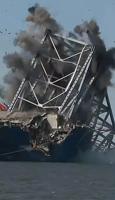 WATCH: Demolition of part of downed Francis Scott Key Bridge