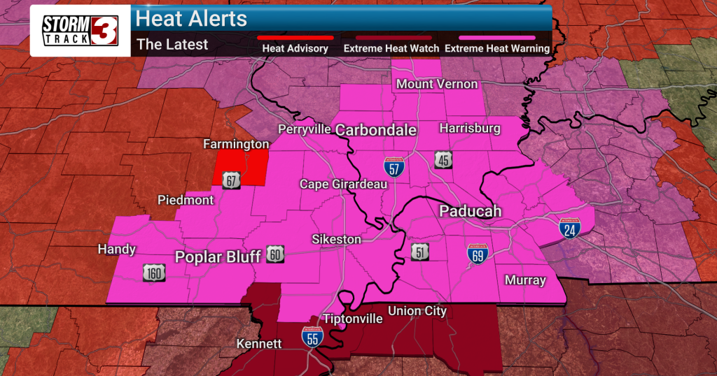 Dangerous Heat Alert Issued | Forecast | wsiltv.com
