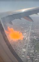 Fire and smoke seen from plane during mid-flight