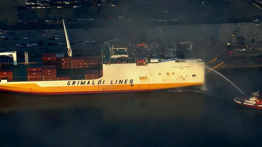 Cargo ship fire in Newark is contained days after 2 firefighters died and 6 were injured, officials say