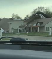 Storm damages homes and businesses in Eldorado, Illinois #shorts