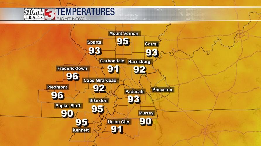 Temperatures across the region this afternoon