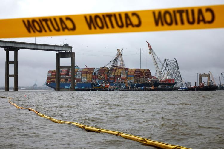 Demolition to remove part of Baltimore’s Key Bridge to free trapped ship postponed until Monday due to inclement weather