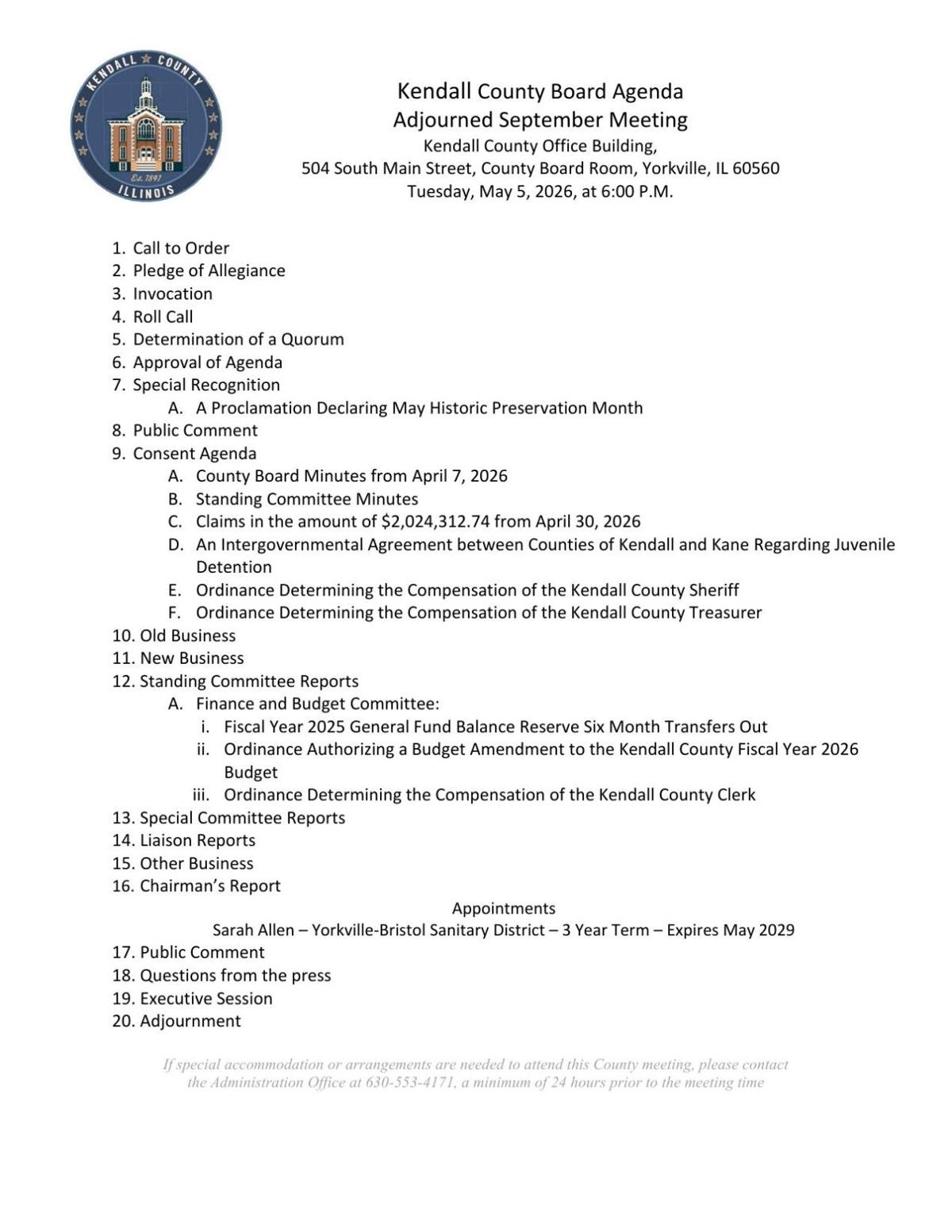Kendall County board to declare May as Historic Preservation Month ...