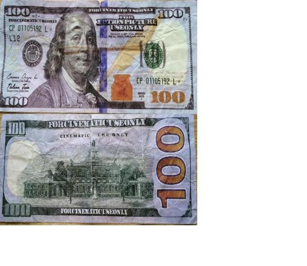 Fake 100 Bill Labeled 'For Motion Picture Use Only' Passed at Sheridan
