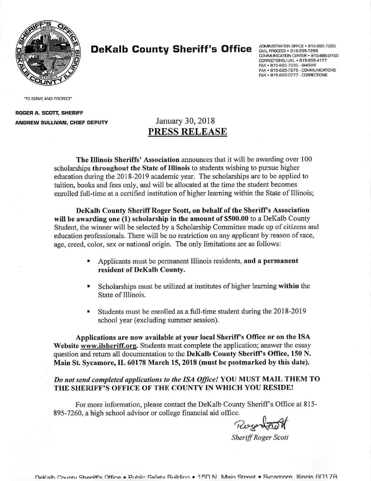 Dekalb County Sheriff S Office Press Release Community News Wspynews Com