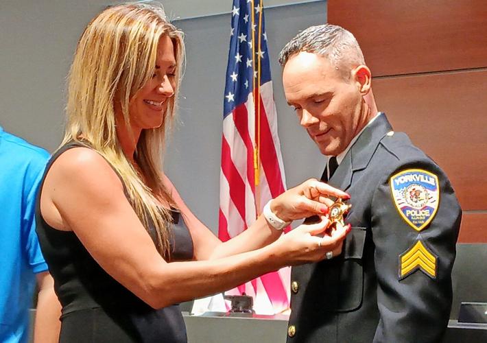 Yorkville police officers recognized for promotion and merit award at