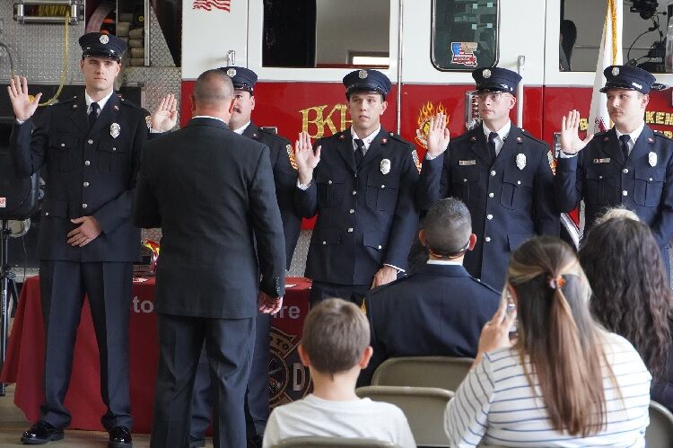 Five new firefighters sworn in, three others honored in ceremony held ...