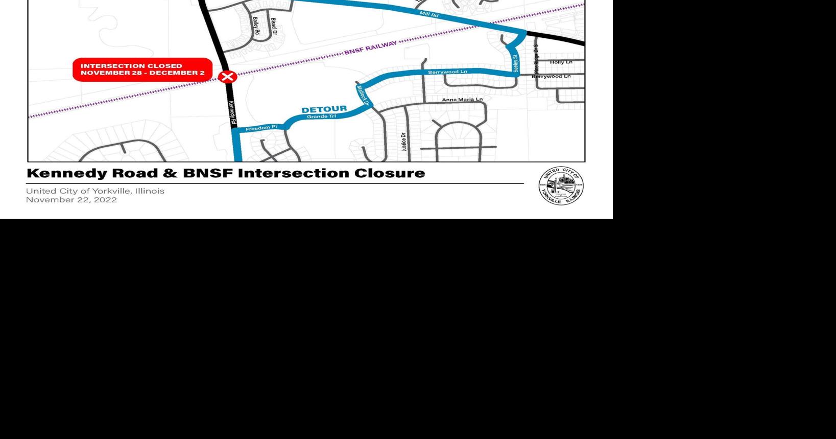 Rail crossing at Kennedy Road in Yorkville closing for maintenance