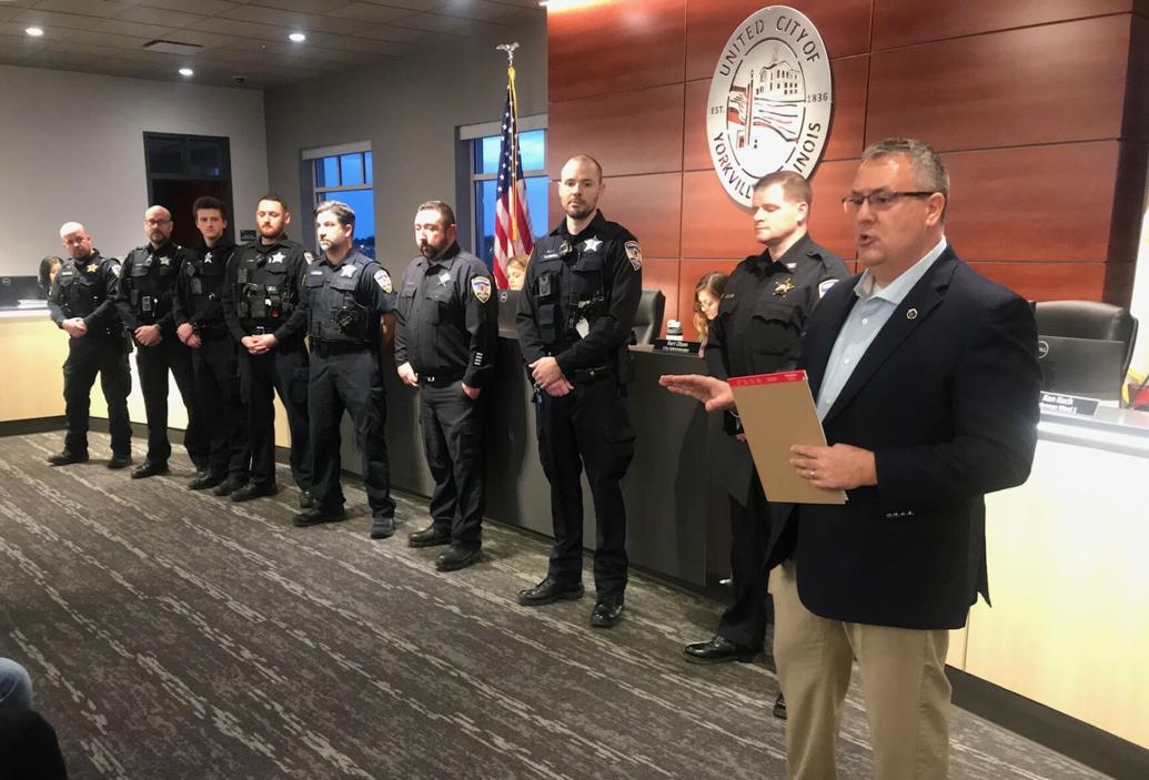 Yorkville police officers recognized for lifesaving actions Local