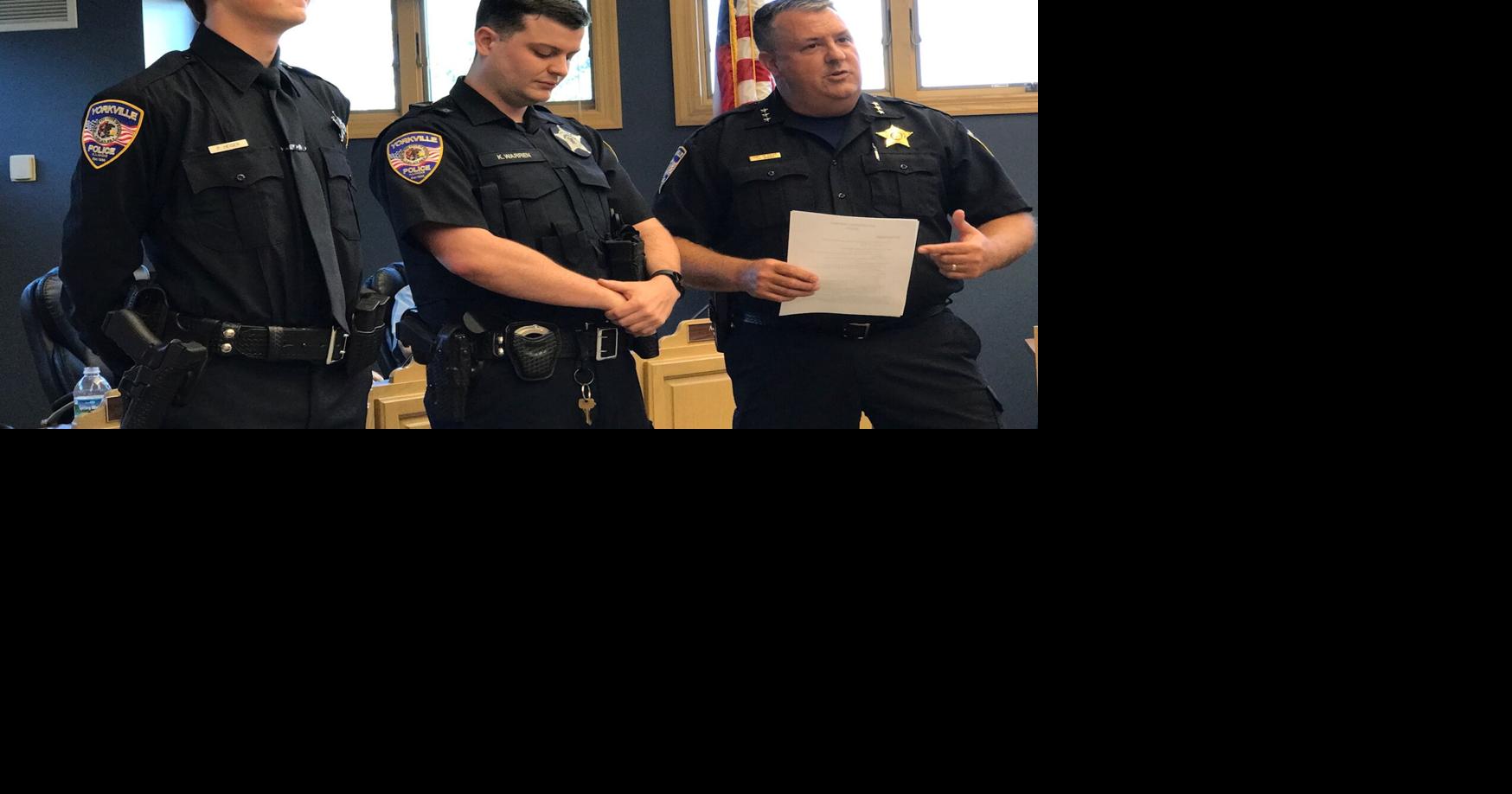 Two new Yorkville police officers recognized by city council Local