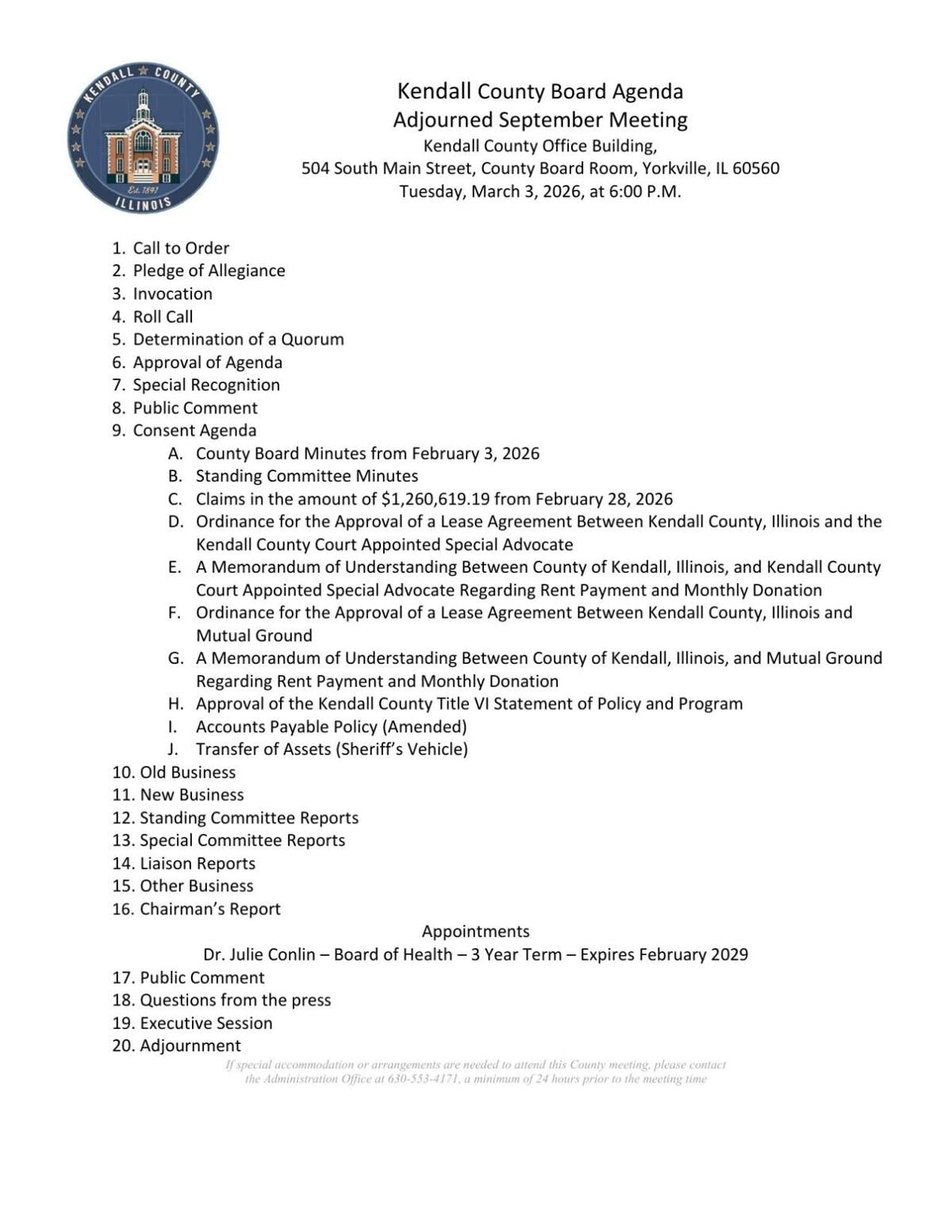 Kendall County Board meets at Main Street Campus | Local News ...