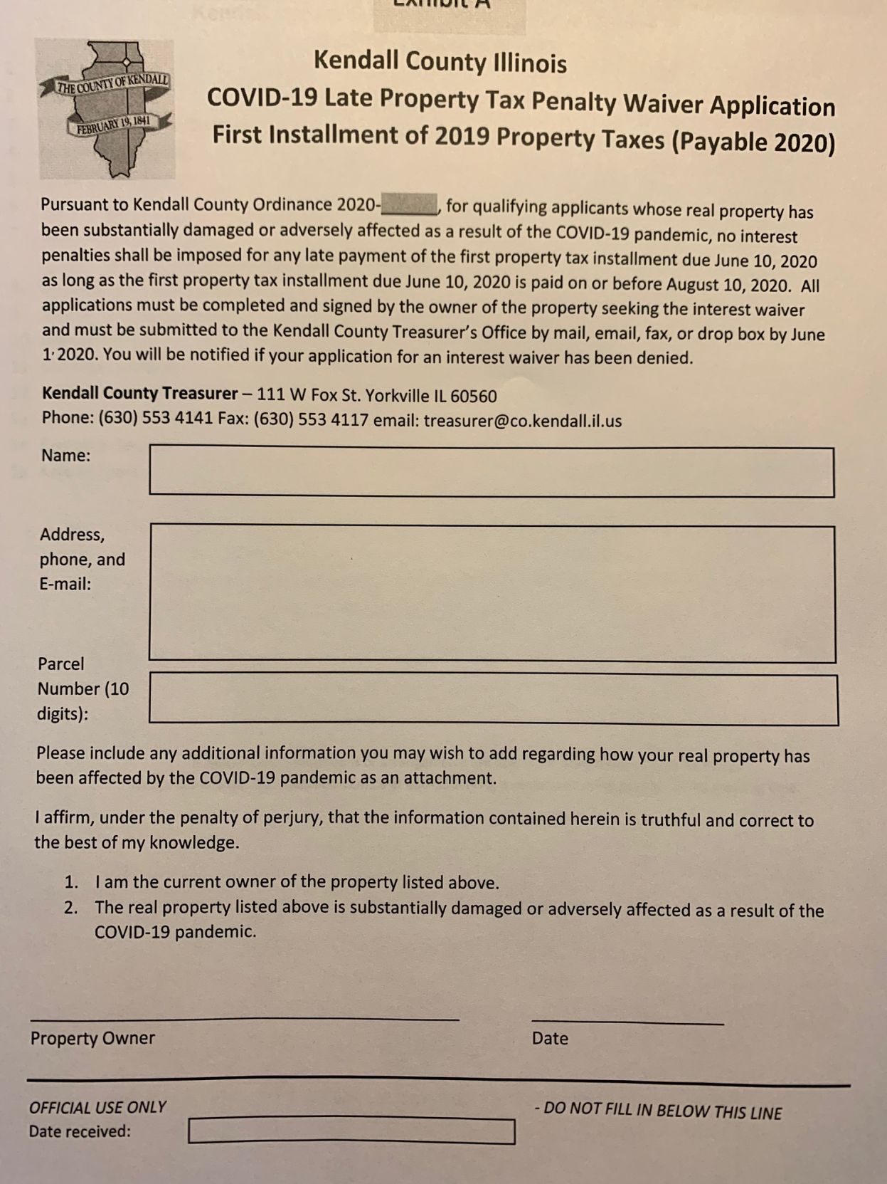 Kendall County Board Votes to Postpone Interest Penalties on 1st