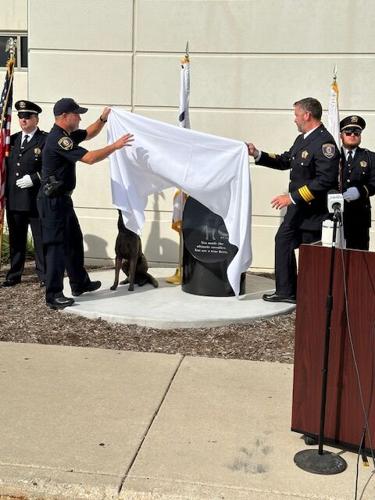 Memorial for K9 Hudson unveiled in Friday morning ceremony at Kane ...
